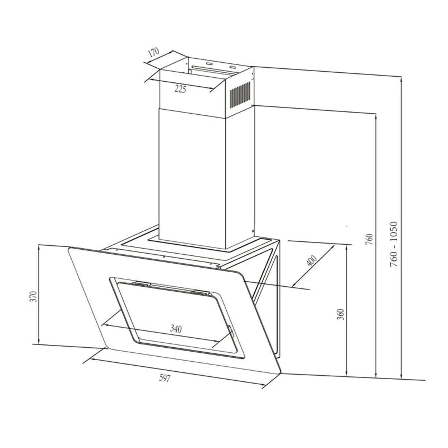 Sofia 60 Dunstabzugshaube Kopffrei 300 M³/h Touch-Control Glasfront 9 Sofia 60 Dunstabzugshaube Kopffrei 300 M³/h Touch-Control Glasfront – Bild 9