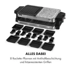 Sirloin Raclette 1500W Aluminium / Stein 8 Personen Kontroll-LED -Haushaltsgeräte Rabatte 10034275 de 0006 logo