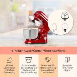 Bella Elegance Küchenmaschine 2000 W 2,7 PS 5,2 Ltr Edelstahl BPA-frei -Haushaltsgeräte Rabatte 10034364 de 0003 usp