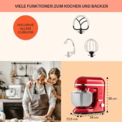 Bella Elegance Küchenmaschine 2000 W 2,7 PS 5,2 Ltr Edelstahl BPA-frei -Haushaltsgeräte Rabatte 10034364 de 0005 usp