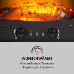 Bergamo Elektrischer Kamin 900/1800W Thermostat Holzoptik -Haushaltsgeräte Rabatte 10034397 de 0004 logo