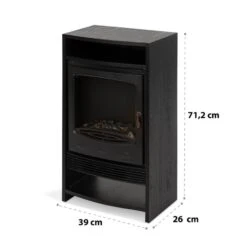 Bergamo Elektrischer Kamin 900/1800W Thermostat Holzoptik -Haushaltsgeräte Rabatte 10034397 yy 0007 logo Klarstein Bergamo Elektrischer Kamin schwarz