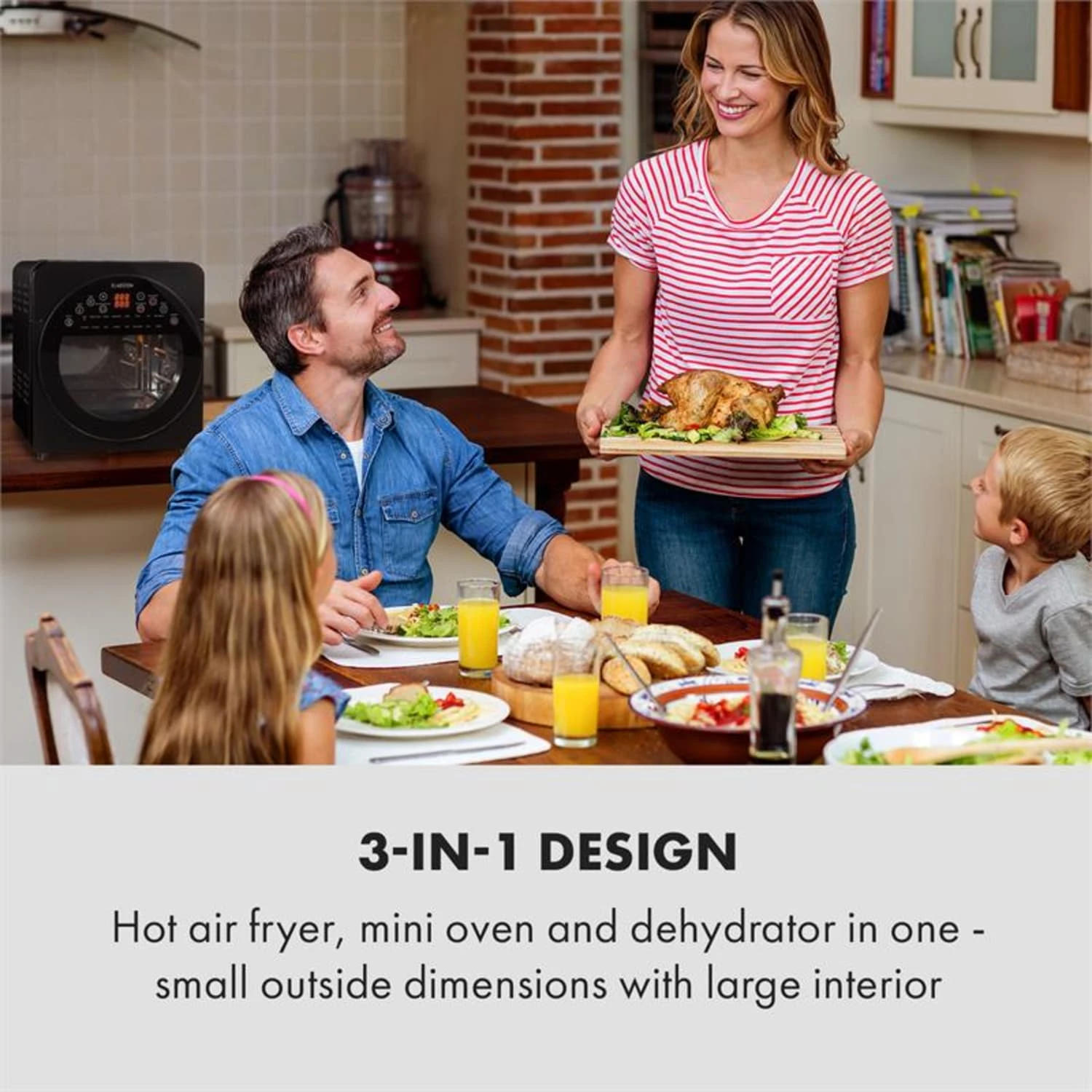 AeroVital Easy Touch Heißluftfritteuse 1700W 14l Timer 16 Programme Schwarz 2 AeroVital Easy Touch Heißluftfritteuse 1700W 14l Timer 16 Programme Schwarz – Bild 2