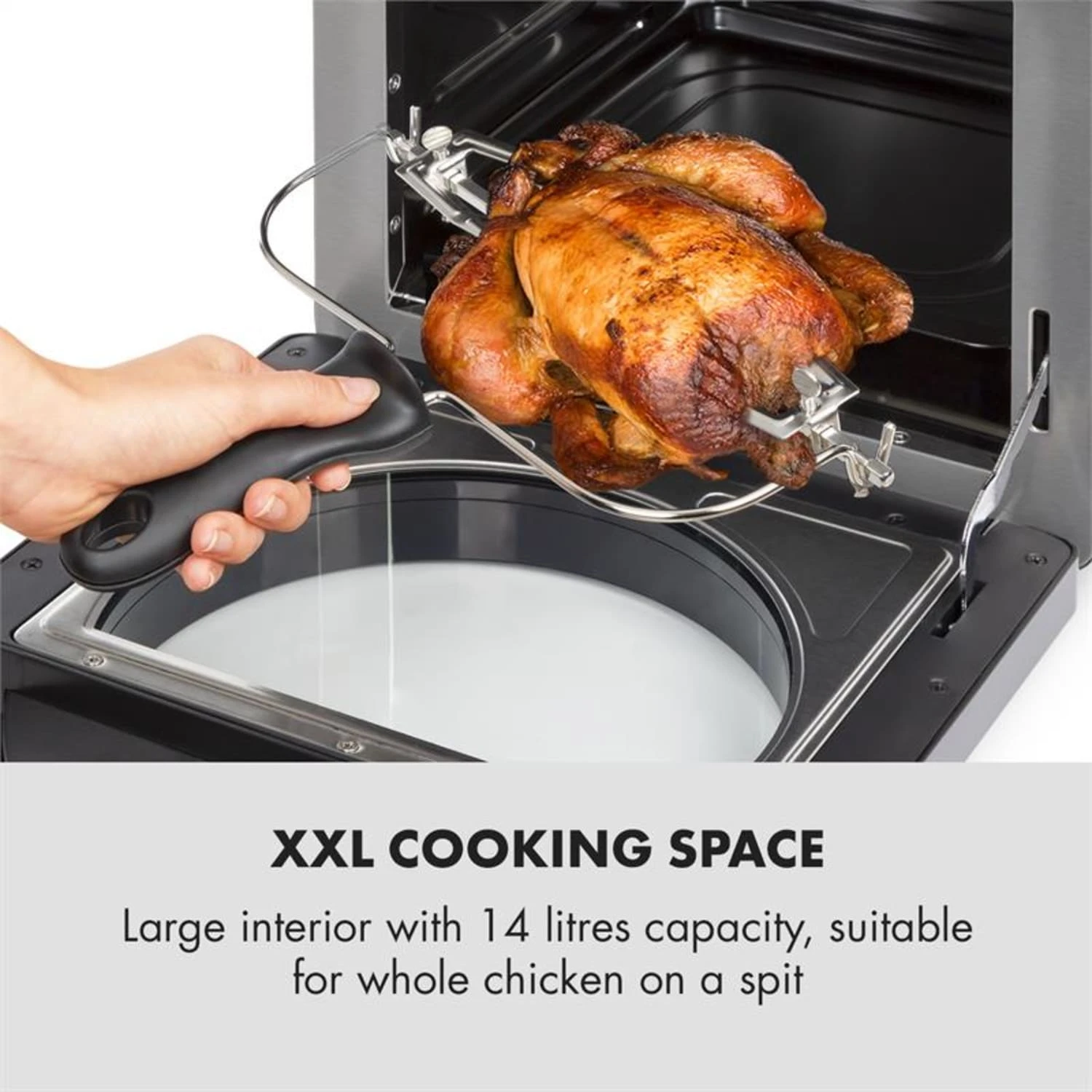 AeroVital Easy Touch Heißluftfritteuse 1700W 14l Timer 16 Programme Schwarz 4 AeroVital Easy Touch Heißluftfritteuse 1700W 14l Timer 16 Programme Schwarz – Bild 4