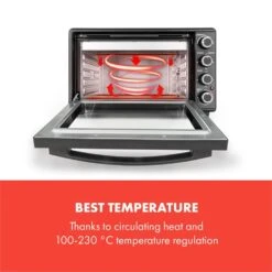 Masterchef 45 Mini-Backofen 45l 2000W 100-230 °C Timer Schwarz -Haushaltsgeräte Rabatte 10034496 yy 0003 logo Klarstein Masterchef 45 Mini Backofen 45l schwarz