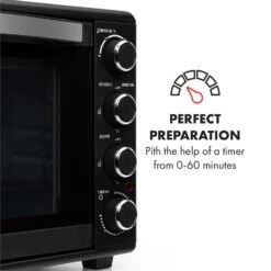 Masterchef 45 Mini-Backofen 45l 2000W 100-230 °C Timer Schwarz -Haushaltsgeräte Rabatte 10034496 yy 0005 logo Klarstein Masterchef 45 Mini Backofen 45l schwarz