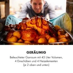 Masterchef 45 Mini-Backofen 45l 2000W 100-230 °C Timer Silber -Haushaltsgeräte Rabatte 10034497 de 0004 logo