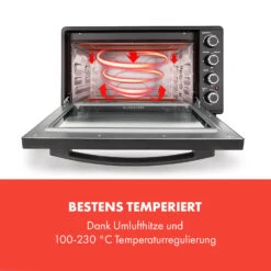 Masterchef 60 Mini-Backofen 60l 2000W 100-230 °C Timer Schwarz -Haushaltsgeräte Rabatte 10034498 de 0003 logo