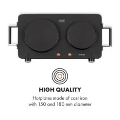 Cookorama Doppelkochplatte 1900-2250 W 150/180 Mm Ø 5 Stufen Schwarz -Haushaltsgeräte Rabatte 10034573 yy 0003 logo Klarstein Cookorama Doppelkochplatte schwarz