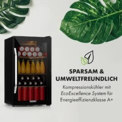 Beersafe XXL Onyx Kühlschrank 80 Liter 3 Böden Panoramaglastür -Haushaltsgeräte Rabatte 10034848 de 0003 logo