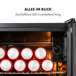 Beersafe XXL Onyx Kühlschrank 80 Liter 3 Böden Panoramaglastür -Haushaltsgeräte Rabatte 10034848 de 0006 logo
