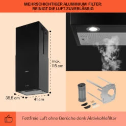 Structura Inselabzugshaube Abluft 641 M³/h Max. LED-Licht Edelstahl -Haushaltsgeräte Rabatte 10034850 de 0005 usp