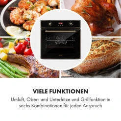 Elizabeth Einbaubackofen Retro 2200 Watt 70l Messingoptik Display -Haushaltsgeräte Rabatte 10034880 de 0004 logo
