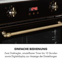 Elizabeth Einbaubackofen Retro 2200 Watt 70l Messingoptik Display -Haushaltsgeräte Rabatte 10034880 de 0005 logo