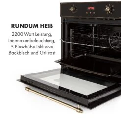 Elizabeth Einbaubackofen Retro 2200 Watt 70l Messingoptik Display -Haushaltsgeräte Rabatte 10034880 de 0006 logo