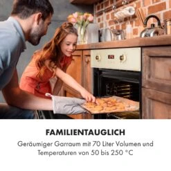 Elizabeth Einbaubackofen Retro 2200W 70L 50 - 250 °C Timer Display -Haushaltsgeräte Rabatte 10034881 de 0003 logo
