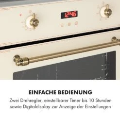 Elizabeth Einbaubackofen Retro 2200W 70L 50 - 250 °C Timer Display -Haushaltsgeräte Rabatte 10034881 de 0005 logo