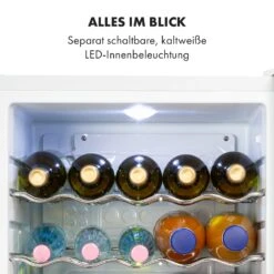 Beersafe XL Crystal White Kühlschrank 60 Liter 4 Böden Panoramaglastür Edelstahl -Haushaltsgeräte Rabatte 10034892 de 0006 logo