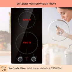 Kochheld Doppel-Induktionskochfeld 2900W Dreh-Regler Glas Schwarz -Haushaltsgeräte Rabatte 10034946 de 0003 usp