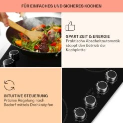 Kochheld 4-Zonen-Induktionskochfeld 6000W Dreh-Regler Glas Schwarz -Haushaltsgeräte Rabatte 10034947 de 0004 usp