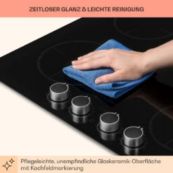 Kochheld 4-Zonen-Induktionskochfeld 6000W Dreh-Regler Glas Schwarz -Haushaltsgeräte Rabatte 10034947 de 0008 usp