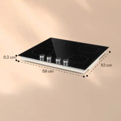 Kochheld 4-Zonen-Induktionskochfeld 6000W Dreh-Regler Glas Schwarz -Haushaltsgeräte Rabatte 10034947 yy 0011 dimensions