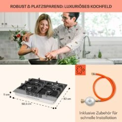 Alchemist 4 Zonen Gaskochfeld Aluminium-Brenner Glaskeramik Schwarz -Haushaltsgeräte Rabatte 10034969 de 0006 usp