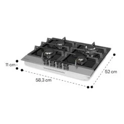 Alchemist 4 Zonen Gaskochfeld Aluminium-Brenner Glaskeramik Schwarz -Haushaltsgeräte Rabatte 10034969 yy 0011 dimensions
