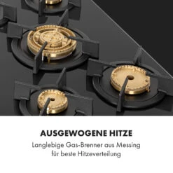 Goldflame 5 Gaskochfeld 5-flammig Messing-Brenner Glaskeramik Schwarz -Haushaltsgeräte Rabatte 10034973 de 0003 logo