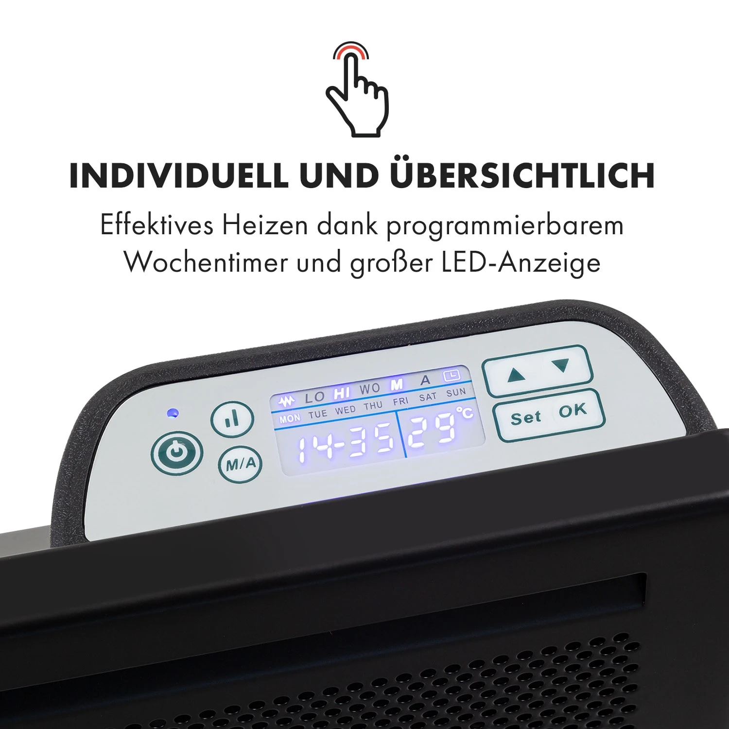 Hot Spot Slimcurve Double Wave 2-in-1 Heizgerät 1000W Wochentimer Stahlblech 4 Hot Spot Slimcurve Double Wave 2-in-1 Heizgerät 1000W Wochentimer Stahlblech – Bild 4