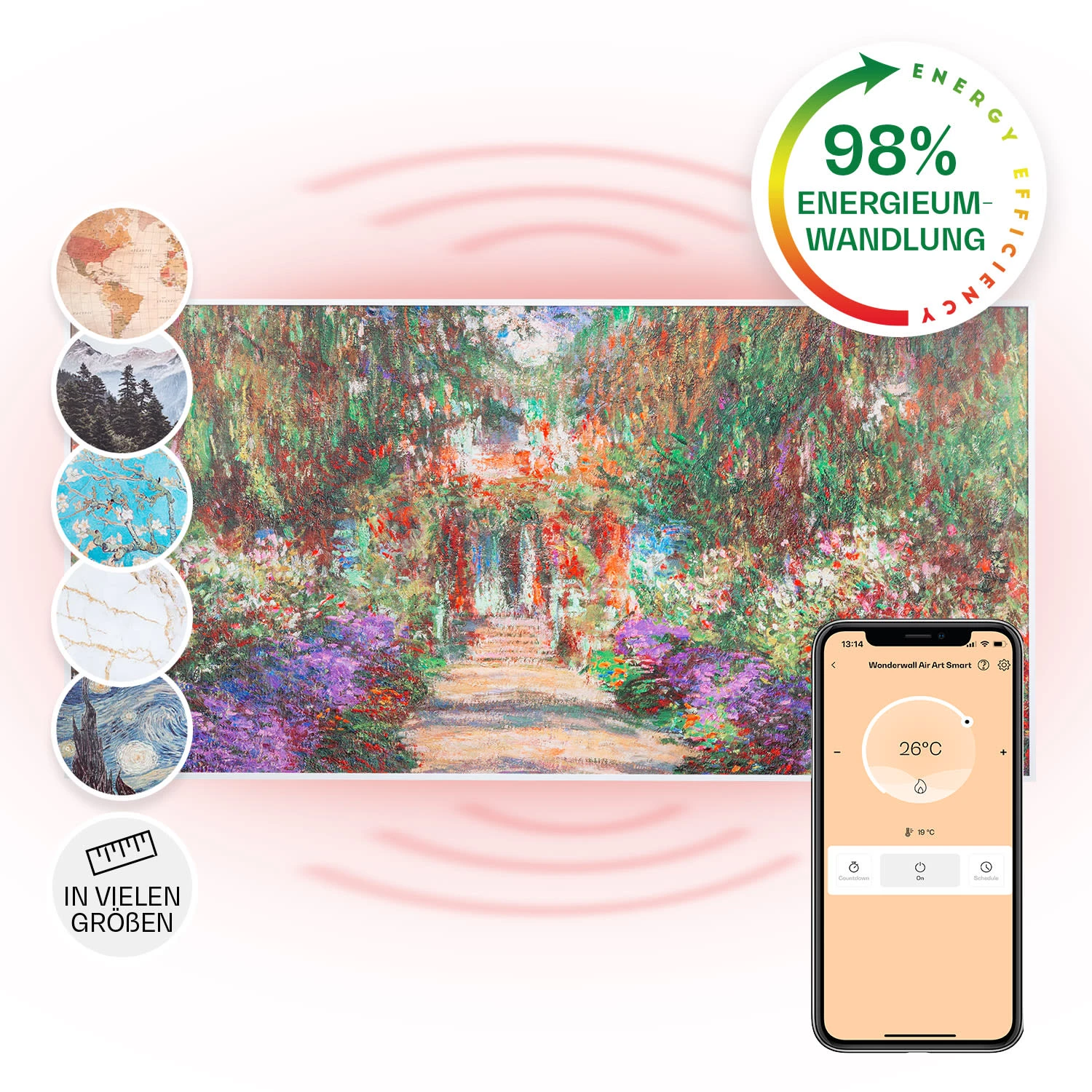 Wonderwall Air Art Smart Infrarotheizung 120x60cm 700W Wandinstallation App-Steuerung Gartenweg 1 Wonderwall Air Art Smart Infrarotheizung 120x60cm 700W Wandinstallation App-Steuerung Gartenweg