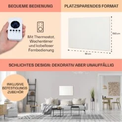 Wonderwall Air Infinite 580 Infrarotheizung 90x60cm 580W Fernbedienung -Haushaltsgeräte Rabatte 10035169 de 0006 usp