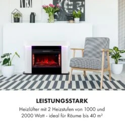 Aargau Smart Elektrischer Kamin 1000/2000W LED 18-27 °C Wochentimer -Haushaltsgeräte Rabatte 10035204 de 0006 logo