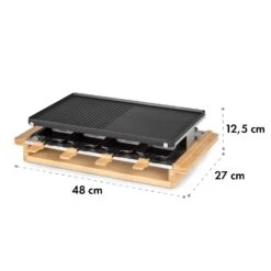 Tournedo Raclette 1200W Aluminiumguss 8 Personen Holz-Dekor -Haushaltsgeräte Rabatte 10035219 yy 0009 logo Klarstein Tournedo Raclette Holz Dekor