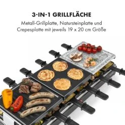 Fonduelette XL 3-in-1 Raclettegrill Fondue Naturstein 1650W 12 Pers -Haushaltsgeräte Rabatte 10035220 de 0003 logo