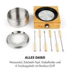 Bambus Fondue Edelstahl-Topf 800W -Haushaltsgeräte Rabatte 10035221 de 0004 logo