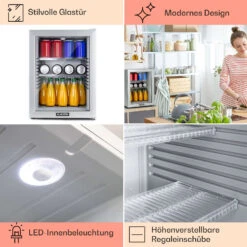Brooklyn 42 Mini-Kühlschrank Glastür LED Ablage -Haushaltsgeräte Rabatte 10035228 DE 0005 usp