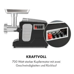 Kraftprotz Elektrischer Fleischwolf 700 W Kupfermotor Hack Wurst Kebbe Edelstahl -Haushaltsgeräte Rabatte 10035233 de 0005 logo