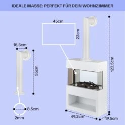 Zermatt Elektrischer Kamin 900/1800W Thermostat Flammenillusion -Haushaltsgeräte Rabatte 10035264 de 0005 usp