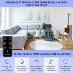 Zermatt Elektrischer Kamin 900/1800W Thermostat Flammenillusion -Haushaltsgeräte Rabatte 10035264 de 0006 usp