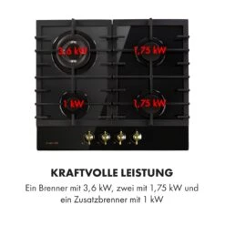 Victoria 4 Zonen Gaskochfeld 4-flammig Sabaf-Brenner Glaskeramik 16 Victoria 4 Zonen Gaskochfeld 4-flammig Sabaf-Brenner Glaskeramik -Haushaltsgeräte Rabatte 10035271 de 0007 logo