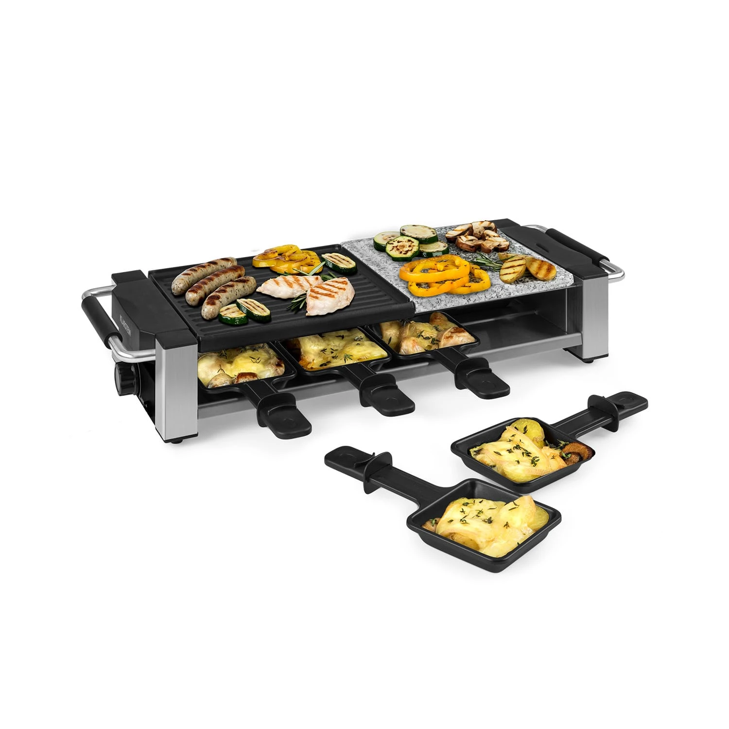 Bistecca Raclette 1200W Metall / Stein 8 Personen Kontroll-LED 1 Bistecca Raclette 1200W Metall / Stein 8 Personen Kontroll-LED