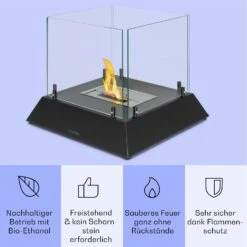 Phantasma Cubo Ethanol-Kamin Rauch- & Geruchlos Edelstahl-Brenner Sicherheitsglas -Haushaltsgeräte Rabatte 10035458 de 0003 usp