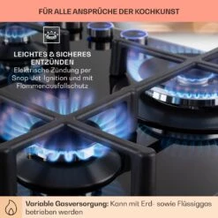 Illuminosa 4 Gaskochfeld 4-flammig Sabaf-Brenner Glaskeramik -Haushaltsgeräte Rabatte 10035464 de 0005 usp
