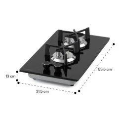 Trifecta Domino Gaskochfeld 2-flammig Triangle-Brenner Glaskeramik -Haushaltsgeräte Rabatte 10035468 yy 0011 dimensions
