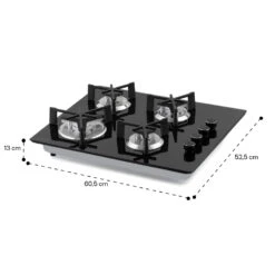 Trifecta 4 Gaskochfeld 4-flammig Triangle-Brenner Glaskeramik -Haushaltsgeräte Rabatte 10035469 yy 0011 dimensions