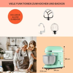 Bella Elegance Küchenmaschine 2000W 2,7PS 5,2 Ltr Edelstahl BPA-frei -Haushaltsgeräte Rabatte 10035520 de 0005 usp