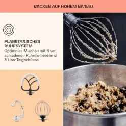 Bella Elegance Küchenmaschine 2000W 2,7PS 5,2 Ltr Edelstahl BPA-frei -Haushaltsgeräte Rabatte 10035520 de 0006 usp