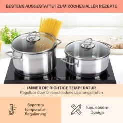 Cookbuddy Doppel-Kochfeld 2400W 5 Leistungsstufen Glaskeramik -Haushaltsgeräte Rabatte 10035705 de 0005 usp