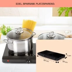 Cookbuddy Doppel-Kochfeld 2400W 5 Leistungsstufen Glaskeramik -Haushaltsgeräte Rabatte 10035705 de 0006 usp